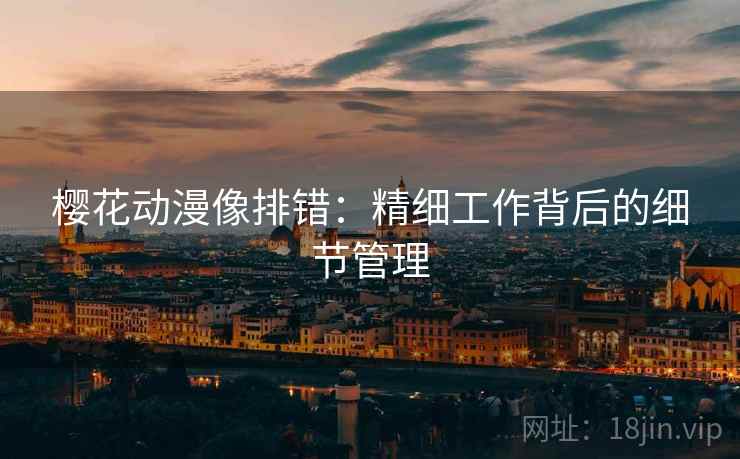 樱花动漫像排错：精细工作背后的细节管理